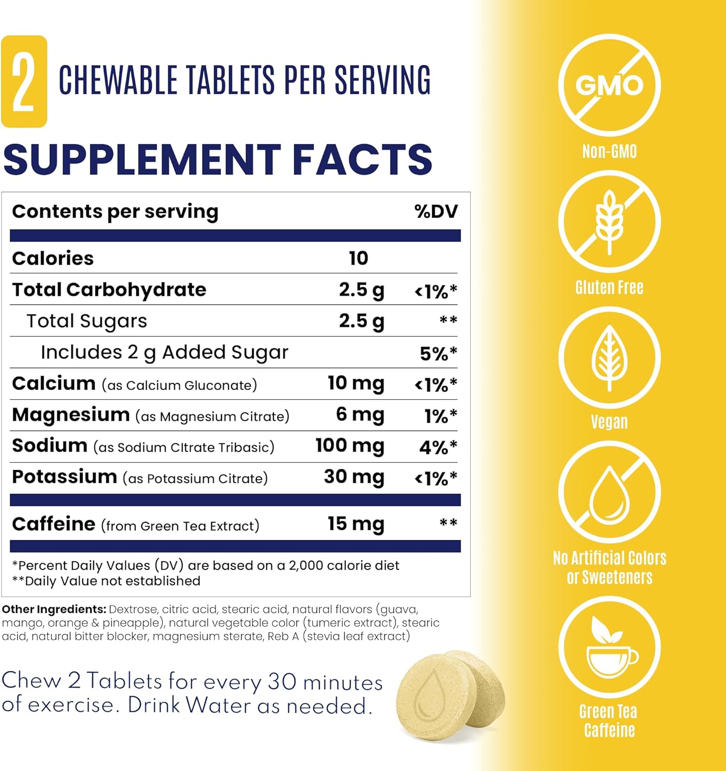 SaltStick Electrolyte FastChews with Caffeine - 60 Tropical Twist Chewable Electrolytes - Salt Tablets for Running and Hydration, Electrolyte Chews - 60 Count