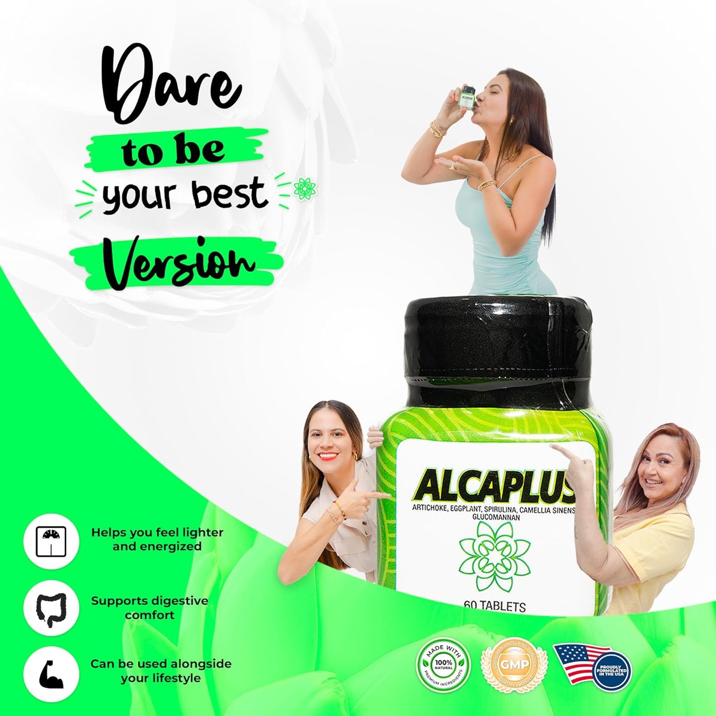 Original Natural Weight Loss Pills for Detoxifying and Controlling Appetite, Herbal Supplement with Artichoke, Eggplant, Spirulina, Green Tea, and Glucomannan