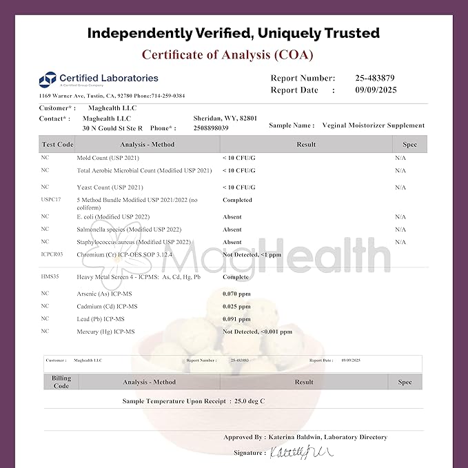 Vaginal Moisture Supplement for Women | Intimate Health Support Capsules with Kacip Fatimah, Manjakani & Slippery Elm | Promotes Comfort, Elasticity & pH Balance | 120 Vegan Capsules (60 Day Supply)