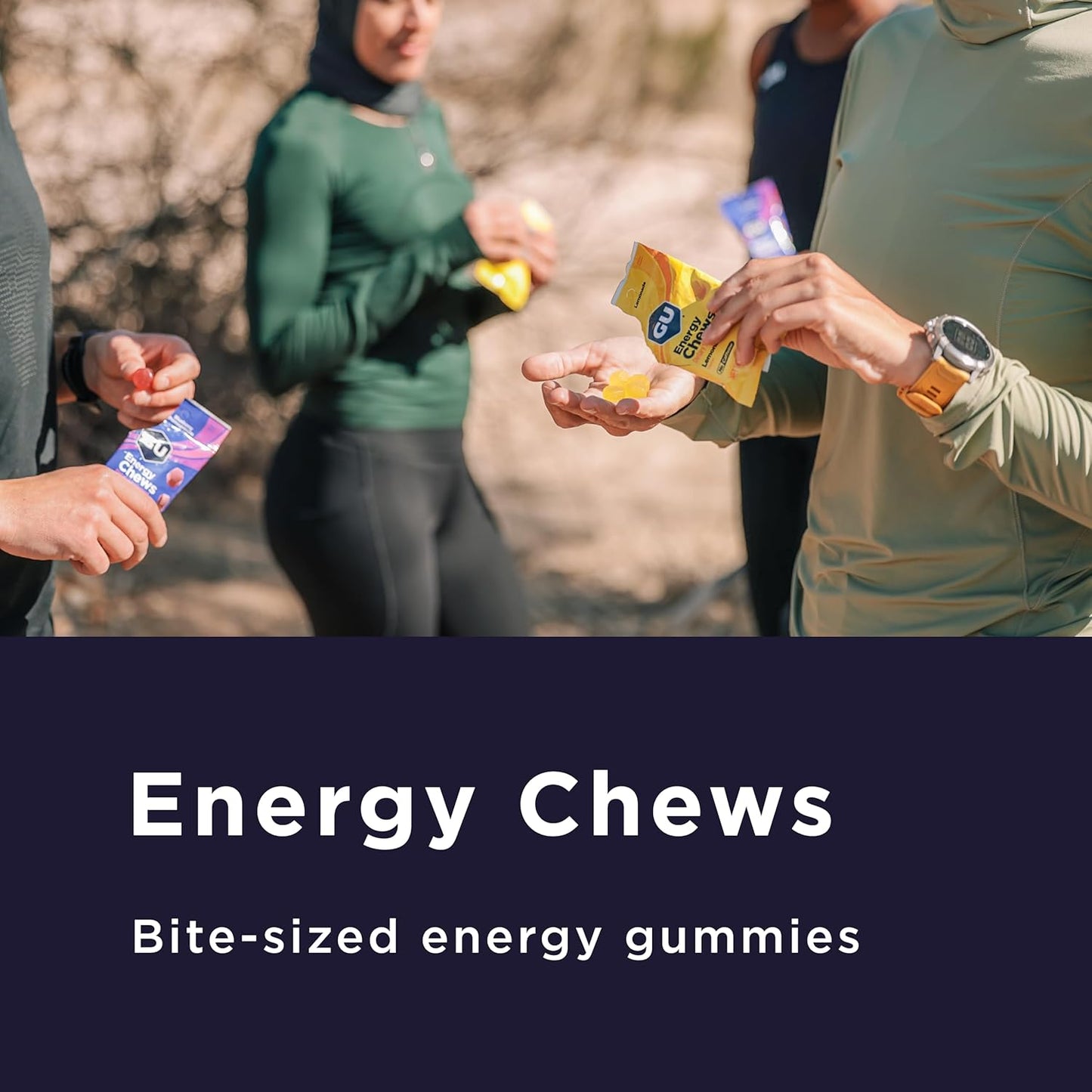GU Energy Chews, Salted Lime Energy Gummies with Electrolytes, Vegan, Gluten-Free, Kosher, Caffeine-Free, and Dairy-Free On-The-Go Energy for Any Workout, 12 Bags (24 Servings Total)