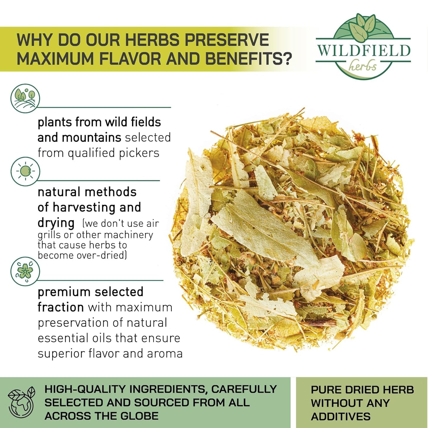 100 Bags Linden Tea Dried Linden Flower Tea Herbal (Tilia Cordata) - 100 Count 1.5g Bags Herb Lipa