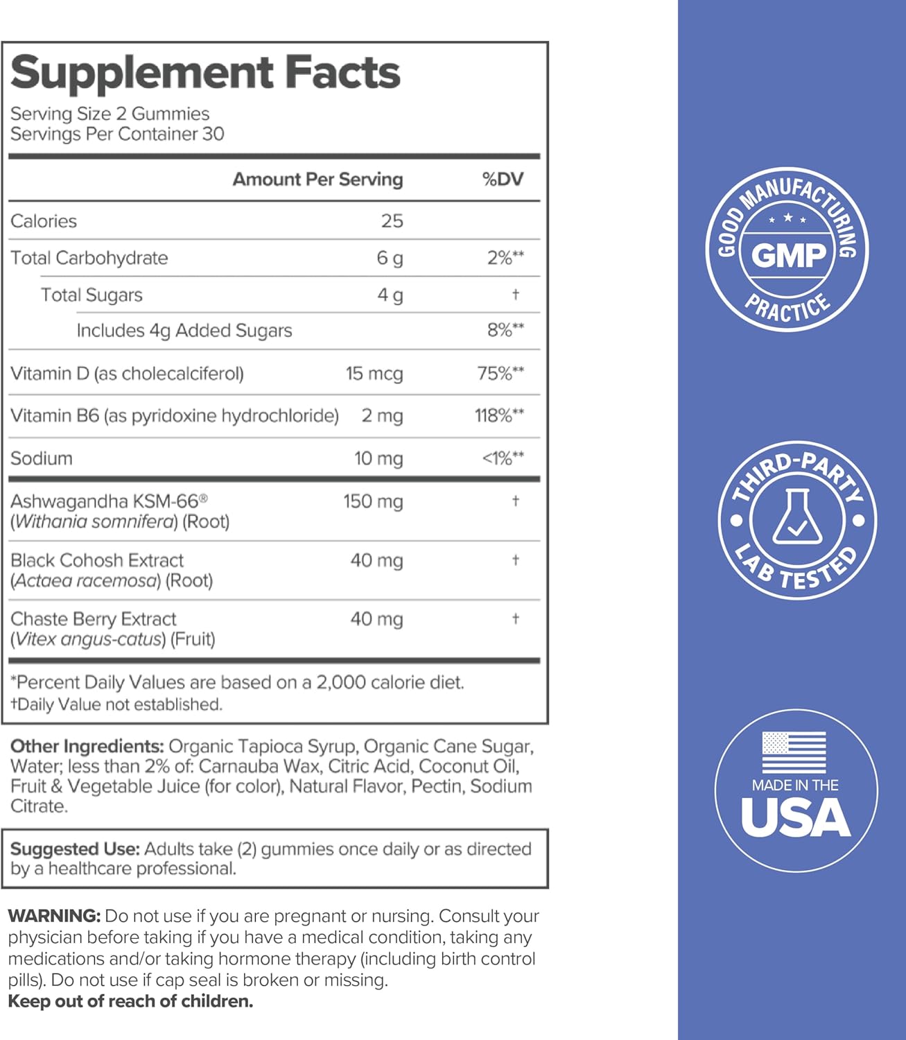 O Positiv MENO Gummies for Menopause, 30 Servings (Pack of 2) - Hormone-Free Supplements for Women with Black Cohosh & Ashwagandha KSM-66 - Helps Alleviate Hot Flashes, Night Sweats, & Mood Swings