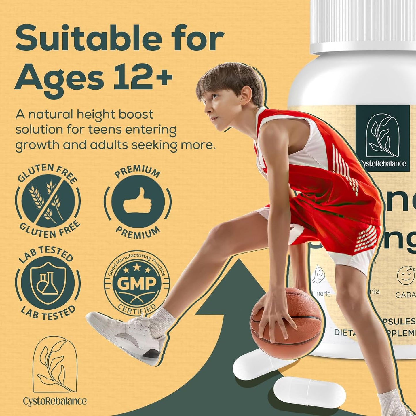 25-in 1 Bone Strength Supplement - for Natural Growth, Digestion and Stress - High Absorption - Calcium, Magnesium, Zinc, Ashwaganda and Multivitamins for Age 12+ | 2 Bottles