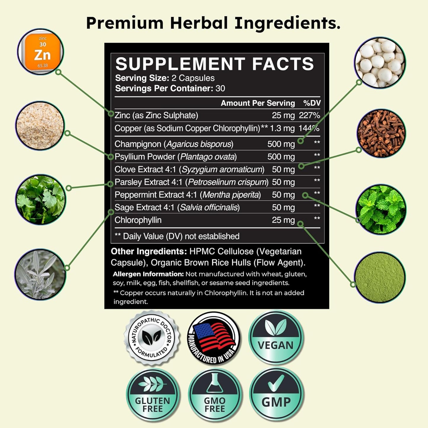 Zenmen Naturally Body Deodorizing Supplement - Body Odor Eliminator Pills - Internal Deodorant for Underarms, Intimate Areas, and Private Parts - 60 Vegan Capsules. Made in The USA