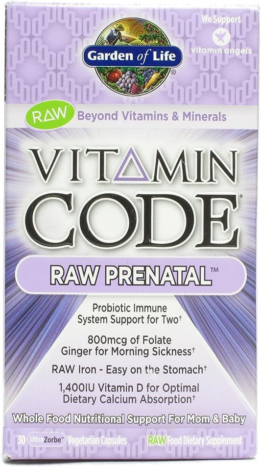 Garden of Life Vitamin Code RAW Prenatal - 30 Vegetarian Capsules