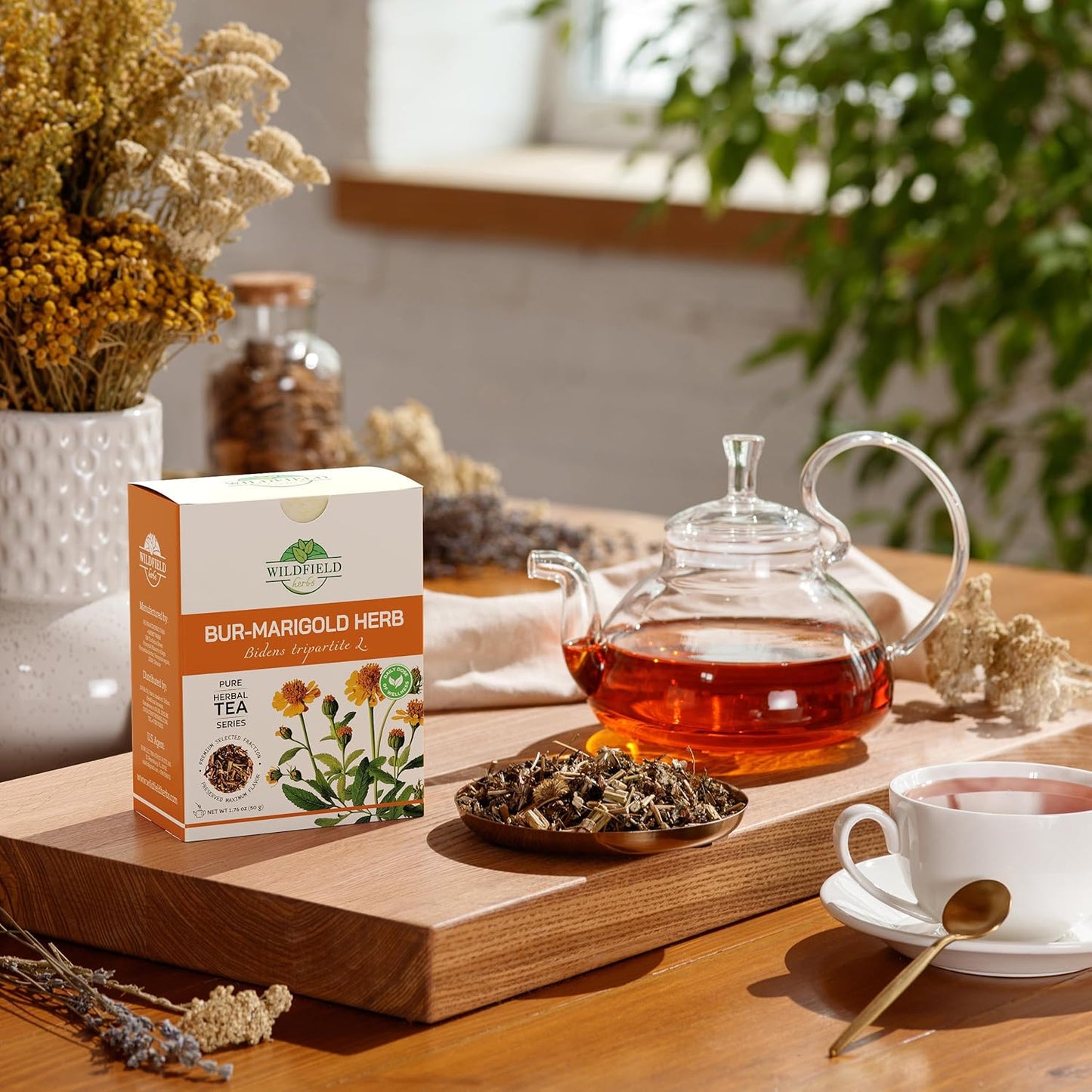 1.8 oz. Dried Marigold Flowers Bur Marigold Herb Tea Marygold Tea (Bidens Tripartite L.) - 50g 100% Chereda Bur-Marigold Cáñamo Acuático