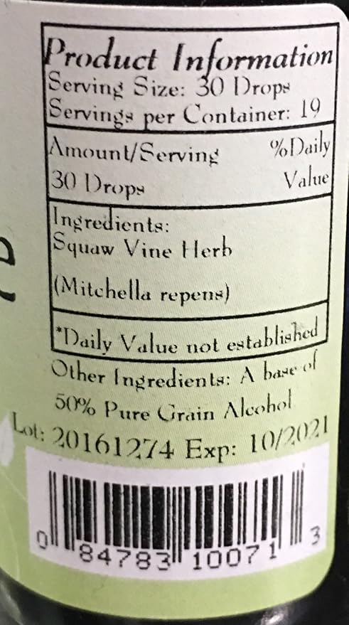 Best Botanicals Squaw Vine Herb Extract 1 oz.