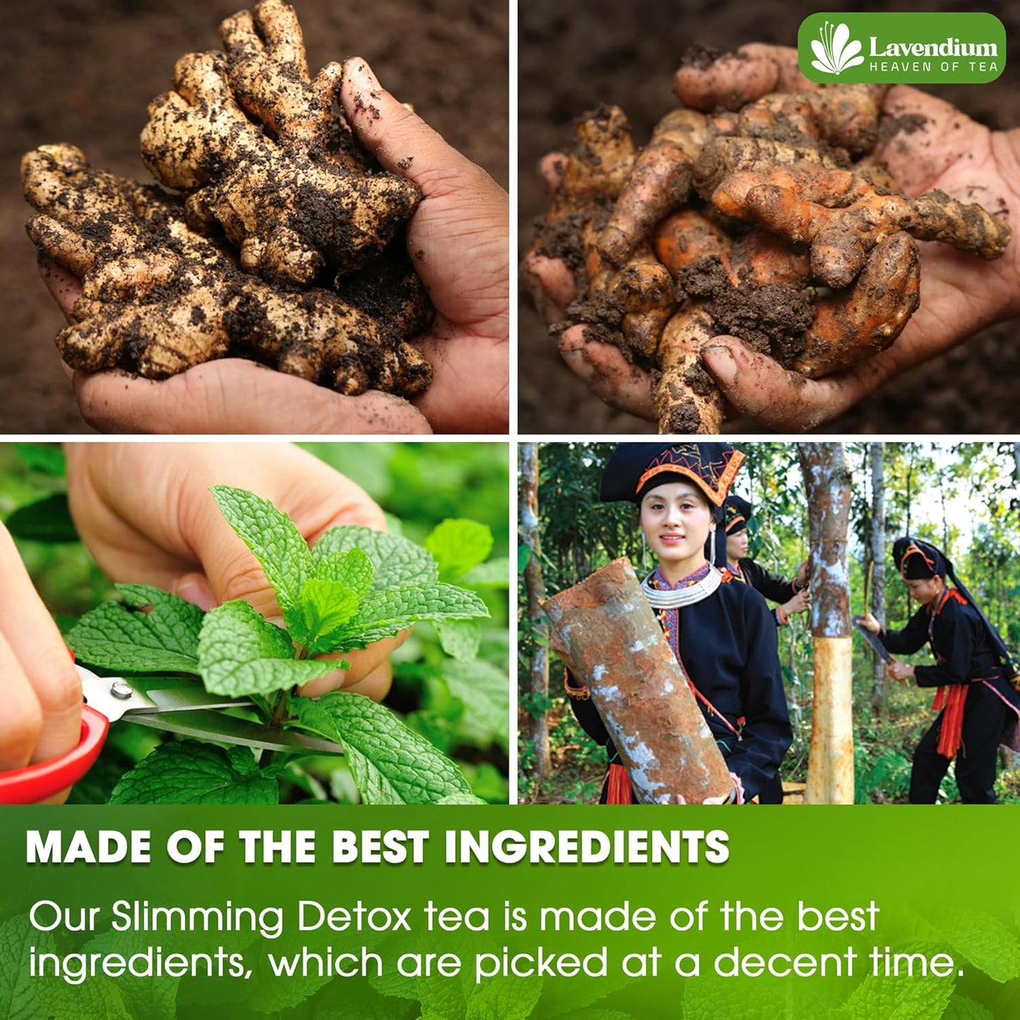 100 Bags - SIimming Detox Tea Caffeine Free - Herbal Tea with Chamomile, Hibiscus Tea & Ginger Root for Colon Cleanse – Natural Citrus & Cinnamon Herbal Tea for Digestive Health