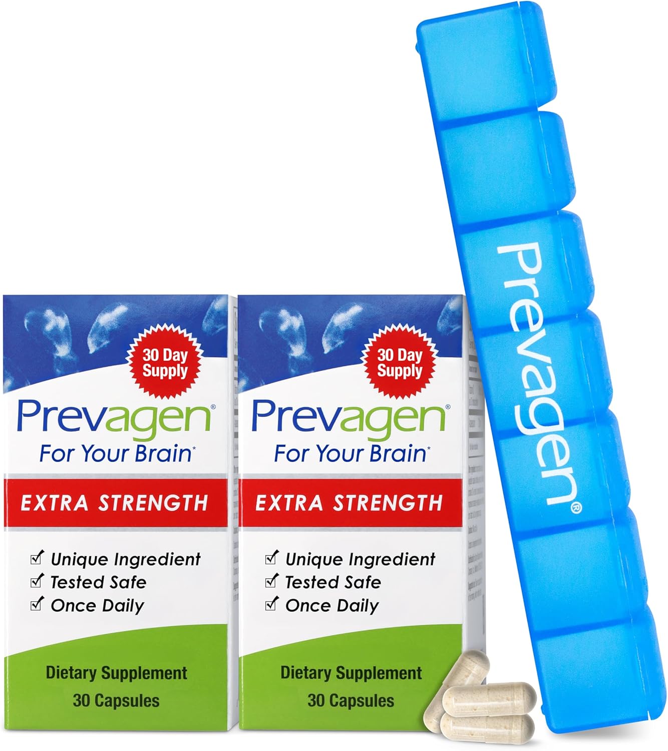 Prevagen Extra Strength - 60 Capsules (2 Month Supply) | Formulated for Your Brain | 20mg of Apoaequorin Plus Vitamin D3 with 7-Day Pill Minder