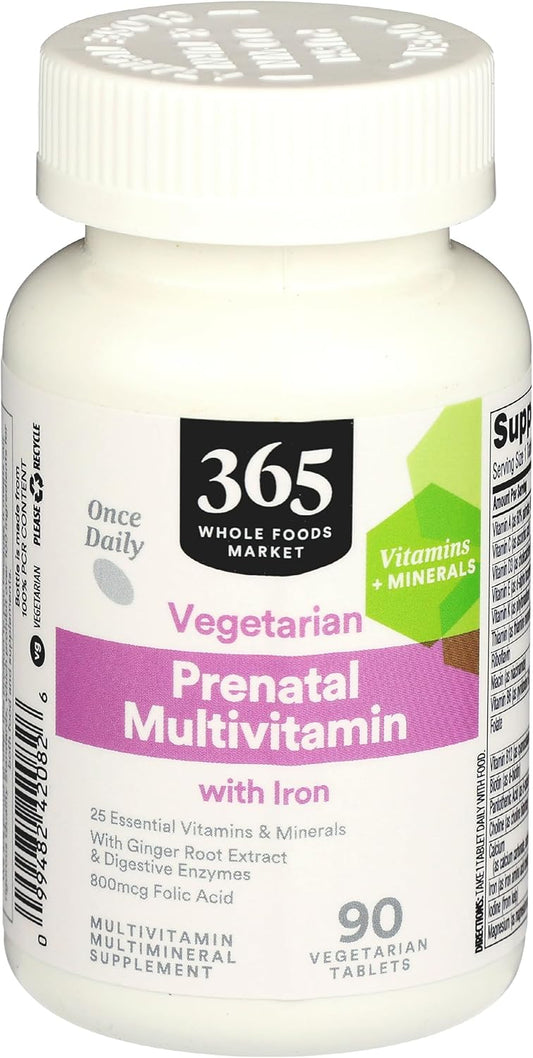 365 by Whole Foods Market, Prenatal Multivitamin with Iron, Vegetarian, 90 Count
