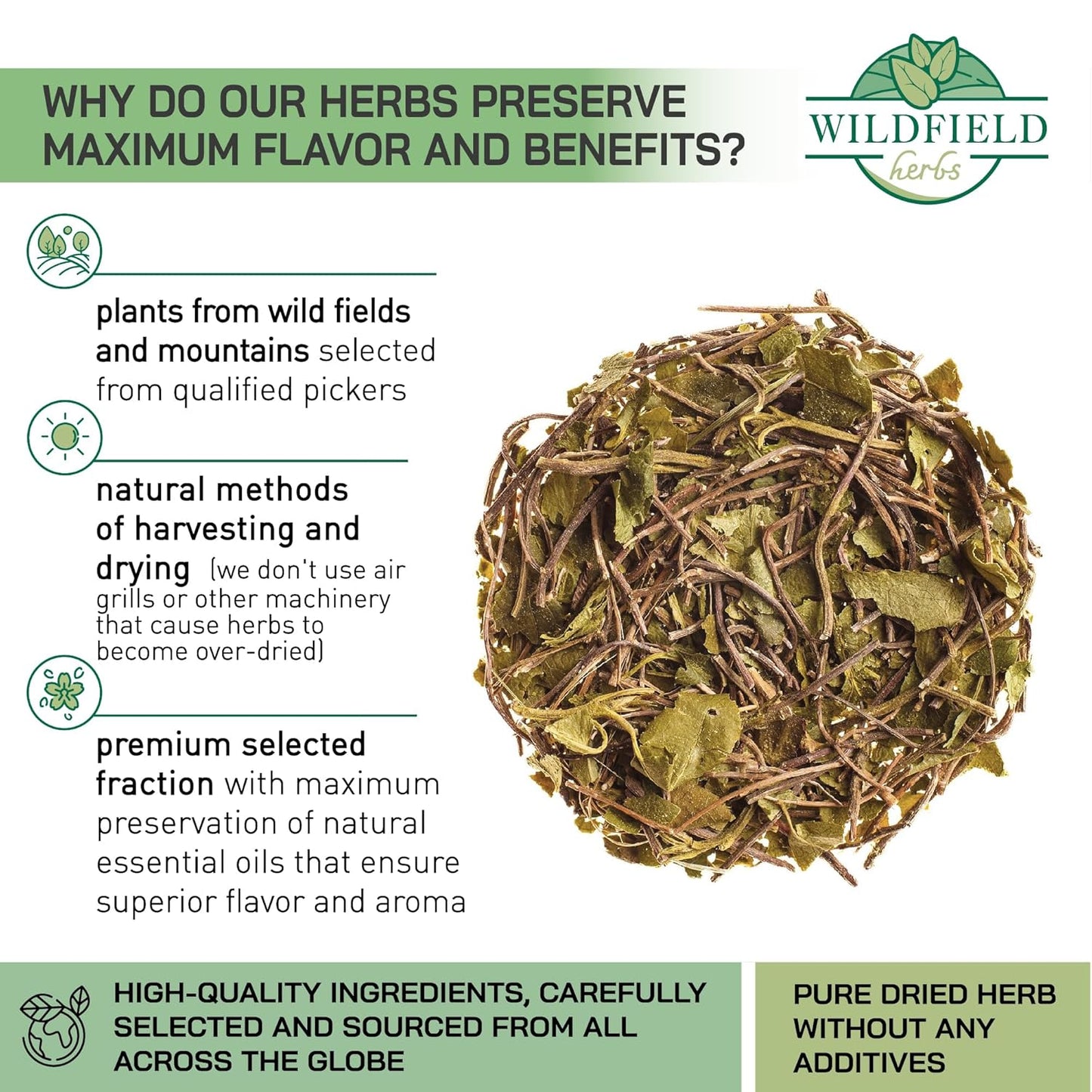 24 Bags Dried Cut Sidebells Wintergreen Herb Tea (Orthilia Secunda) - 24 Count 2g Tea Bags One-Sided Wintergreen Orthilia (Peralito)