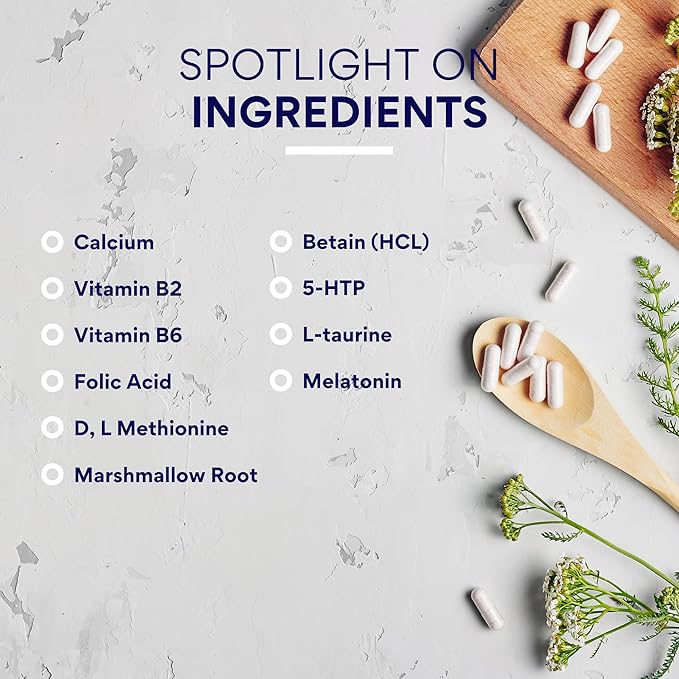 Research Verified Acid Reflux Relief - Soothe GI Problems - Melatonin, 5-HTP, Marshmallow Root - 60 Capsules - Vegan