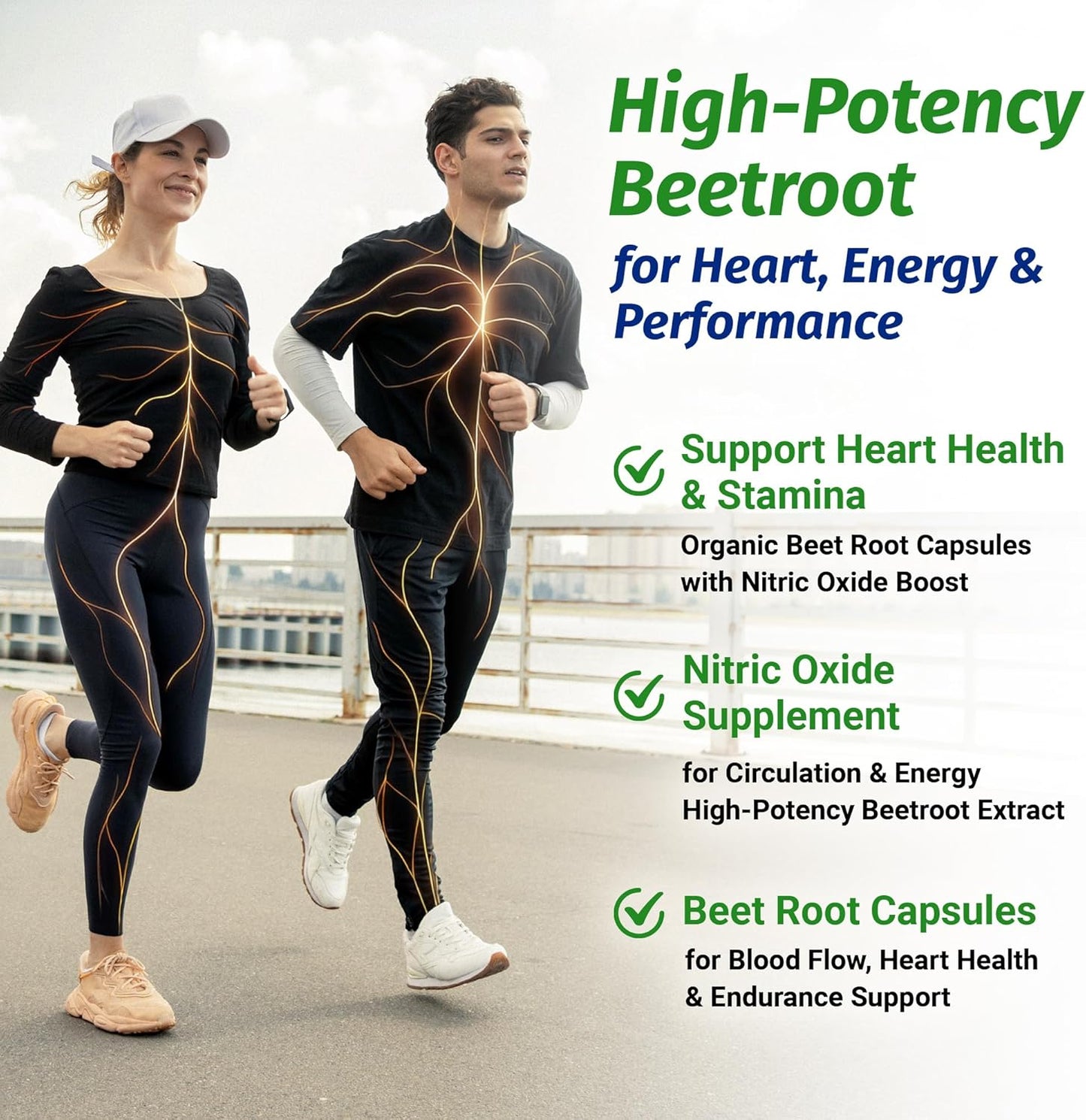 1 Body Beet Vital, Organic Beetroot Capsules for Circulation, Energy, & Stamina, Nitric Oxide Booster Beets Supplements with 1360mg Beetroot Extract, Vegan, Non-GMO - Beet Root Supplements, 60 Count