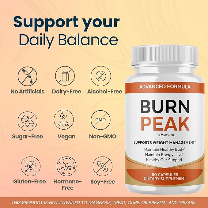 (2 Pack) BurnPeak Capsules - Official BurnPeak Advanced Supplement Premium Formula, Natural BurnPeak Support Capsules for Overall Health & Wellness, BurnPeak Pills Reviews, 120 Capsules for 2 Months