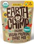 EarthChimp Organic Vegan Protein Powder - with Probiotics - Non GMO, Dairy Free, Non Whey, Plant Based Protein Powder for Women and Men, Gluten Free - 26 Servings 32 Oz (Vanilla) No Scoop