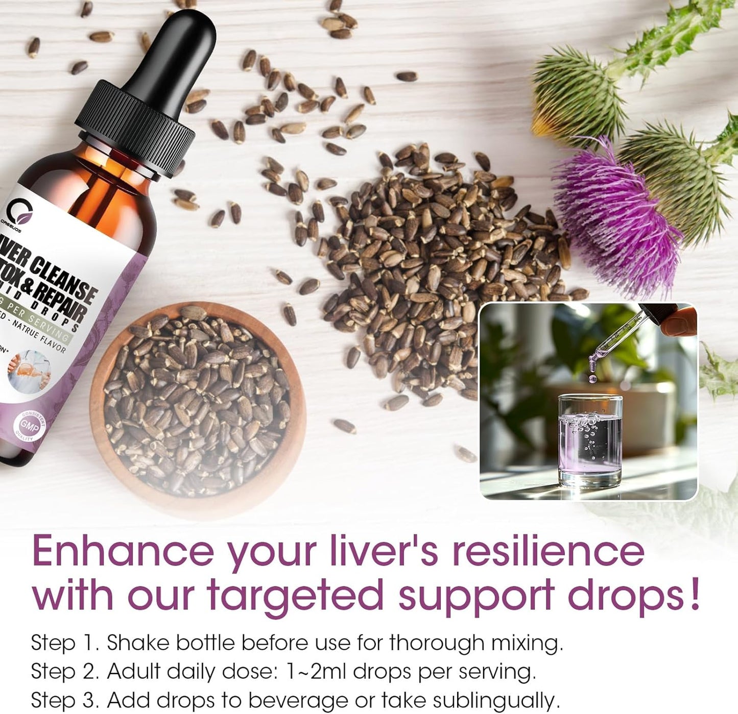 2 Pack Liver Cleanse Detox & Repair Liquid Drops with Milk Thistle, Artichoke Extract, Liver Supplement for Liver Cleanse & Detox, Antioxidant, Digestive Support,Vegan - 4 Fl Oz