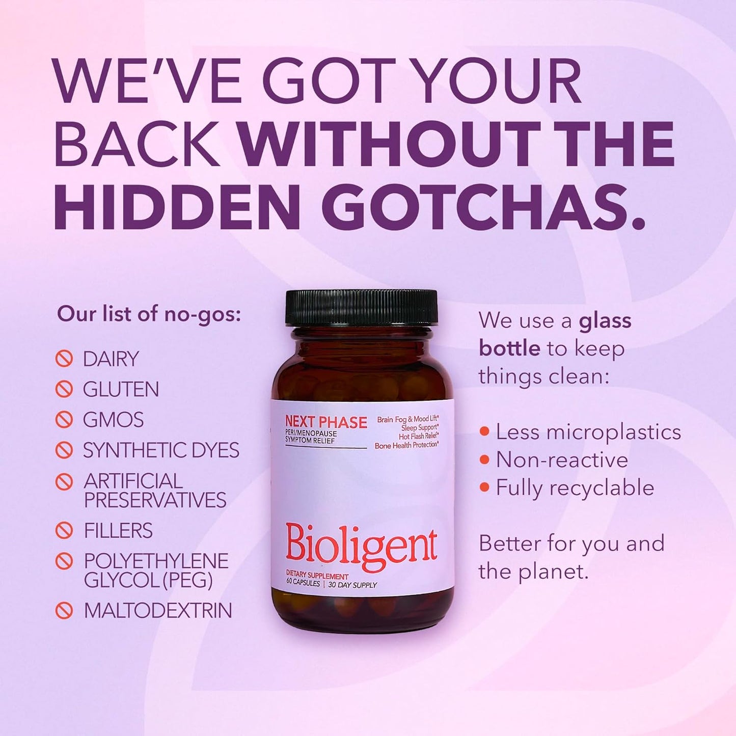 Menopause Support Supplement for Women, Hot Flash, Sleep, Mood & Focus Support, Hormone-Free with Maca, Ginseng, Chamomile & Saffron, Non-GMO, 60 Capsules, 30 Day Supply