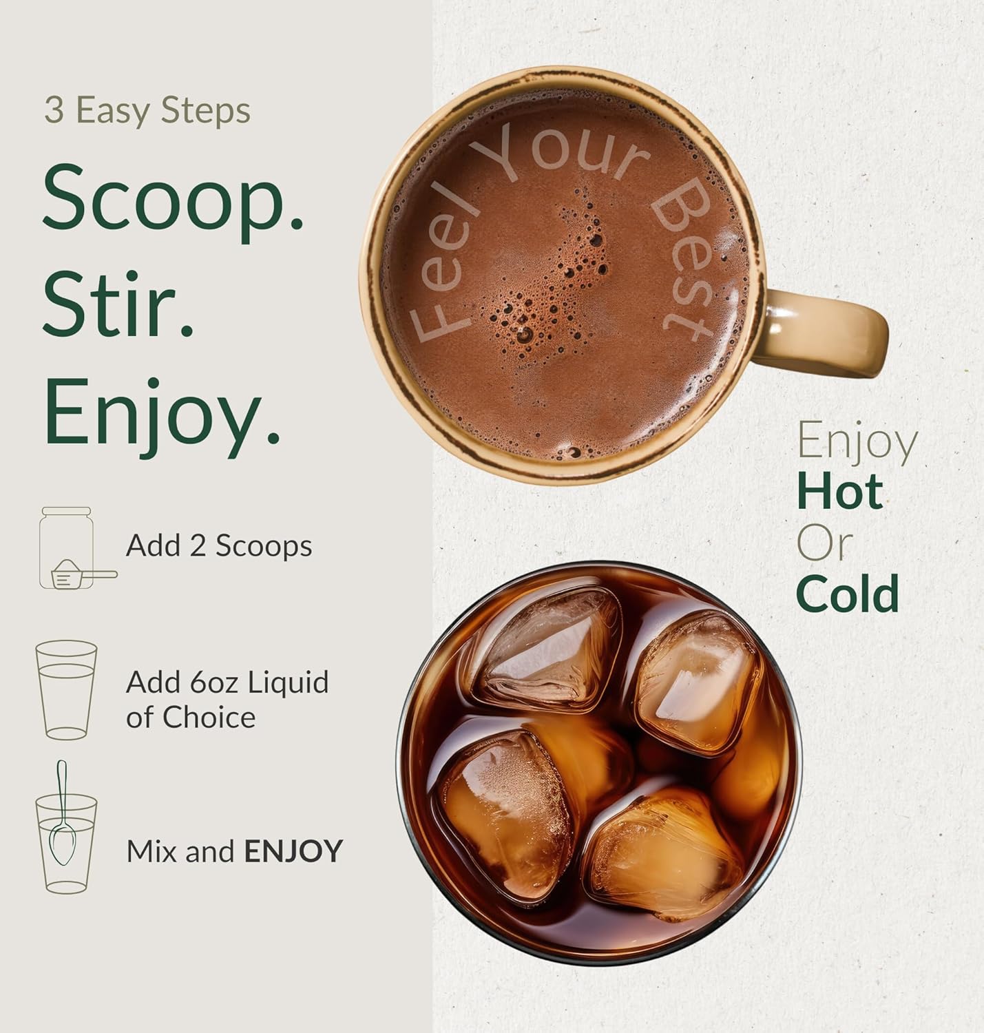 BIOptimizers Mushroom Coffee Alternative – Chocolate Drink – Lion’s Mane, Chaga, Reishi + Collagen Peptides for Focus, Energy & Gut Health – Adaptogenic Mushrooms & MCT Powder – 30 Servings