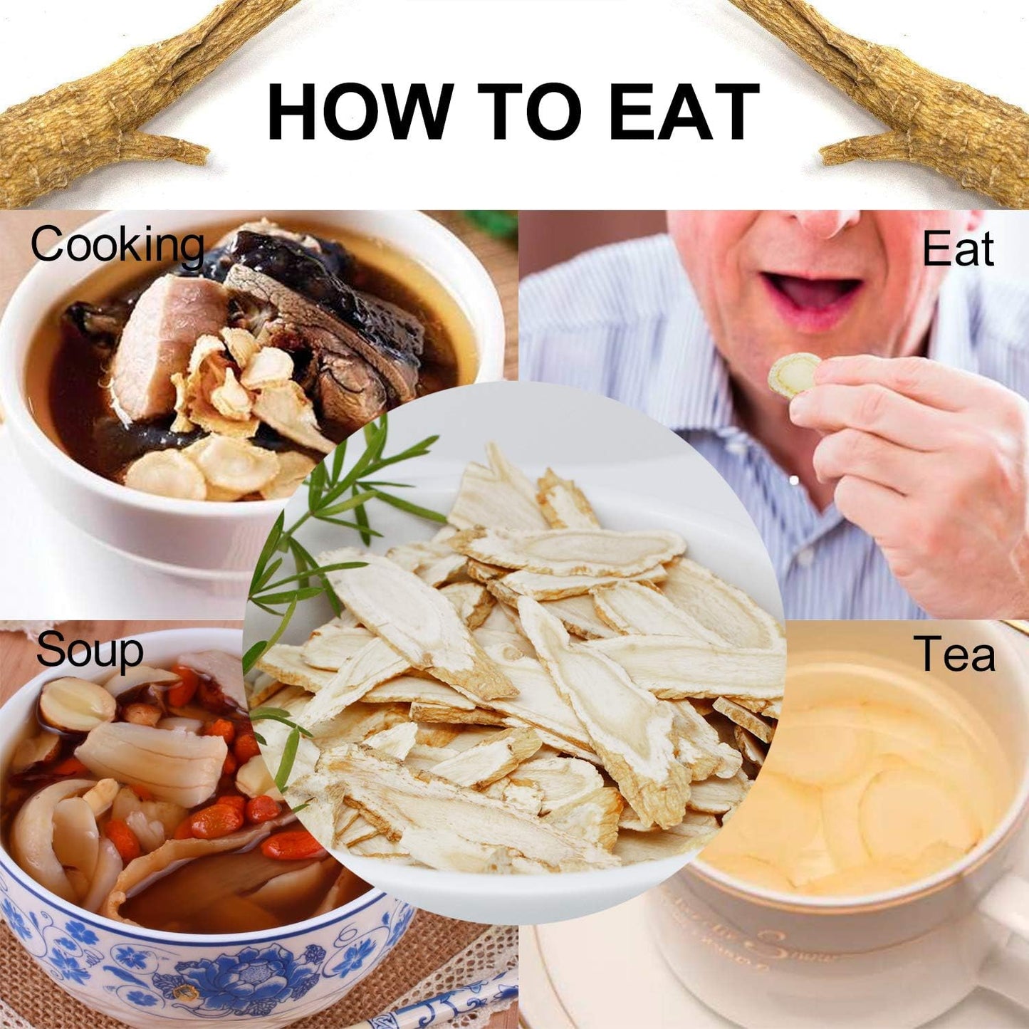 2 Bags American Ginseng Slices from Wisconsin, DOL American Wisconsin Ginseng Slices Root for Tea, Energy for Men Women Health Boosts Immunity, Gluten Free, 花旗参/西洋参 Long Strip 2 Bags of 4OZ, 8OZ