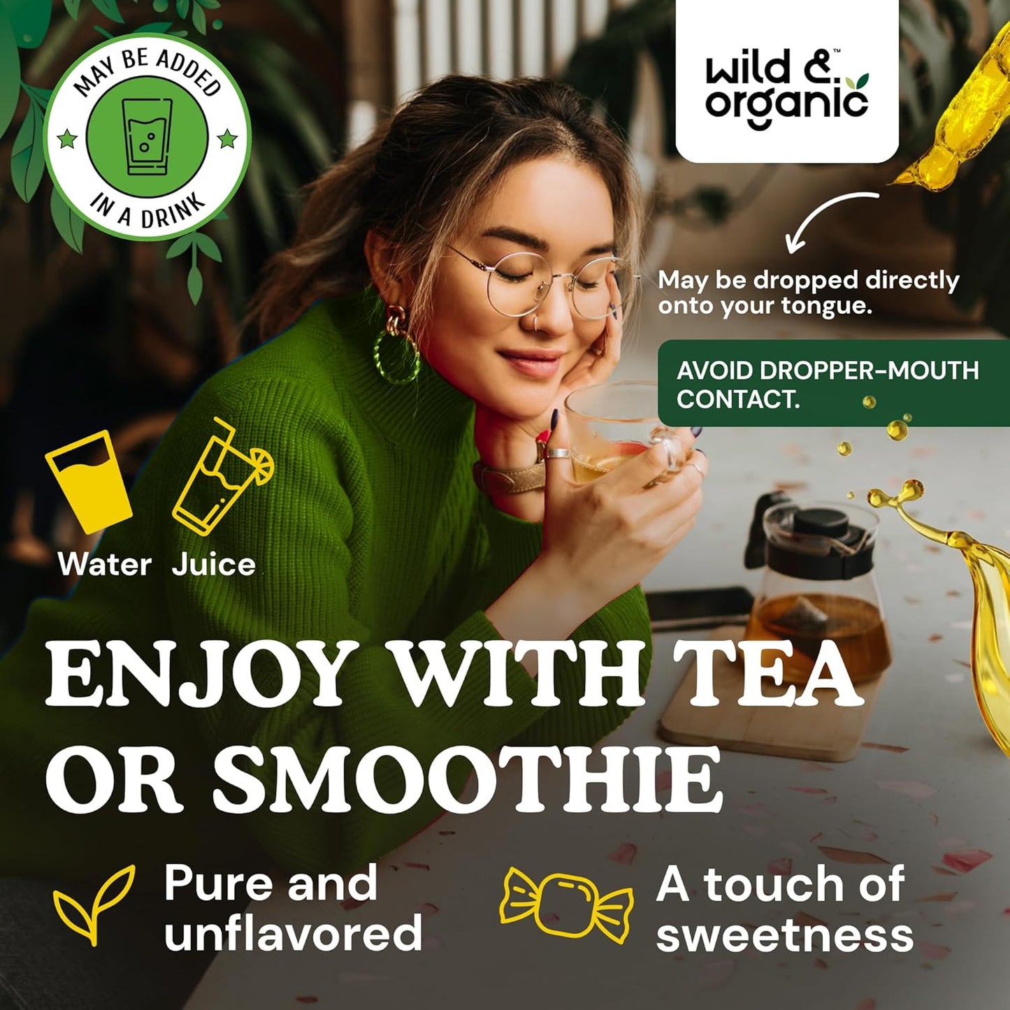 Wild & Organic Dong Quai Tincture 500 mg - Angelica Root Supplements for Women - Dong Quai Root Liquid Extract Drops - Angelica Sinensis Herb - No Sugar & Alcohol - 2 fl oz