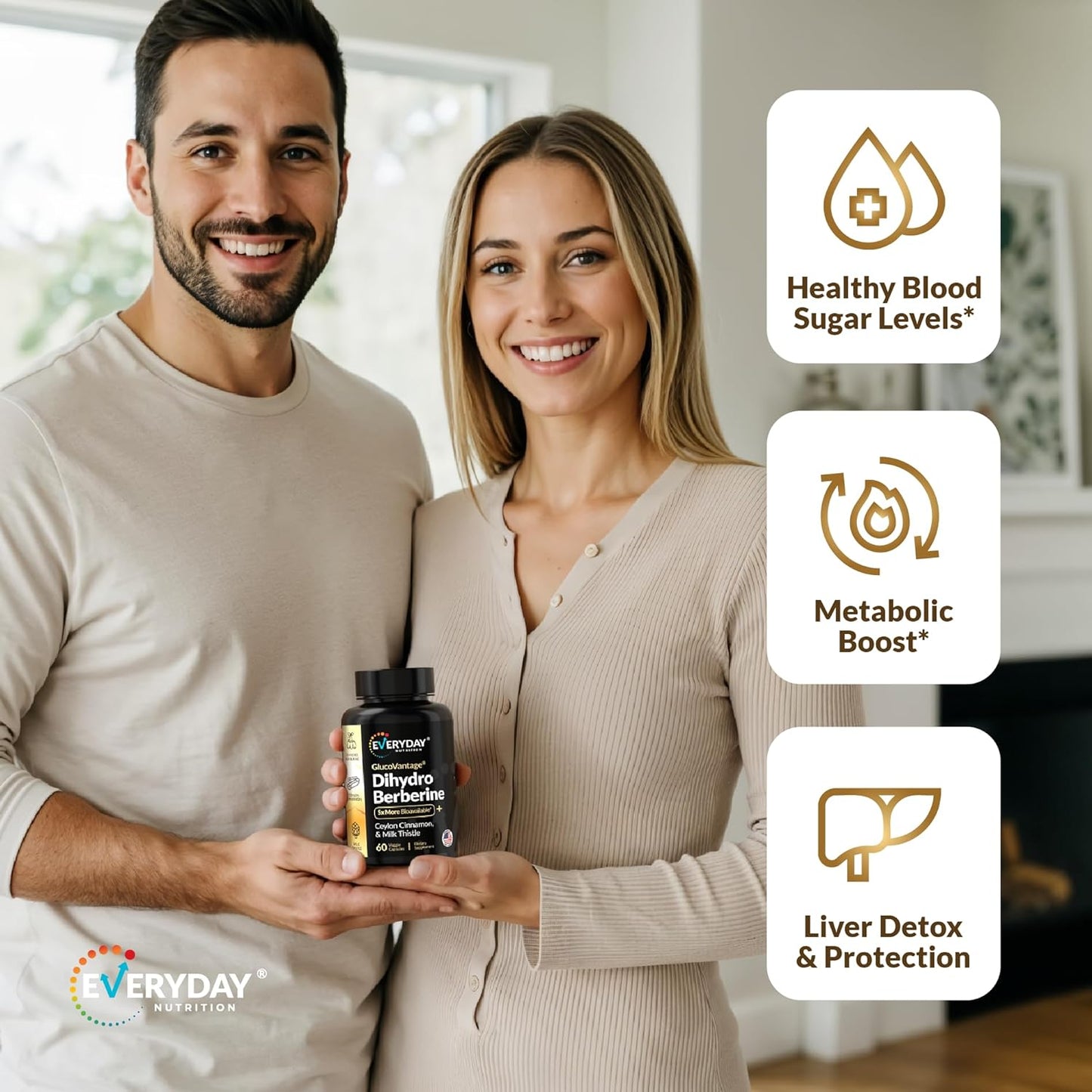 3 in1 Super Dihydroberberine Berberine Supplement GlucoVantage® 200mg Now 5X More Effective Than Regular Berberine HCL Powder | Cinnamon & Milk Thistle | More Bioavailable Metabolite 60 Capsules