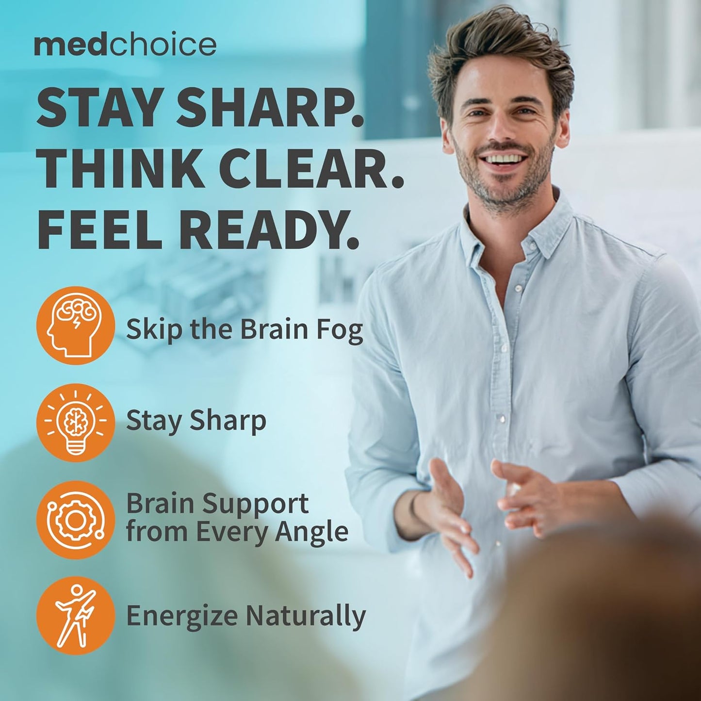 12-in-1 Nootropic Brain Supplement with Caffeine Anhydrous: Ginkgo Biloba for Brain Support, Memory and Focus - B12, Alpha GPC, L Theanine and Choline Supplements with Bioperine with 1321mg (60ct)