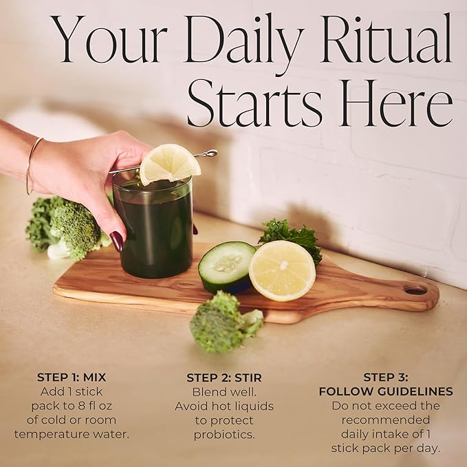 Arbonne GreenSynergy Elixir – Citrus-Flavored Greens Powder with 13 Digestive Enzymes, Vegan Collagen Builder, Probiotics, and Prebiotics – Supports Gut Health and Digestion – 30 Stick Packs