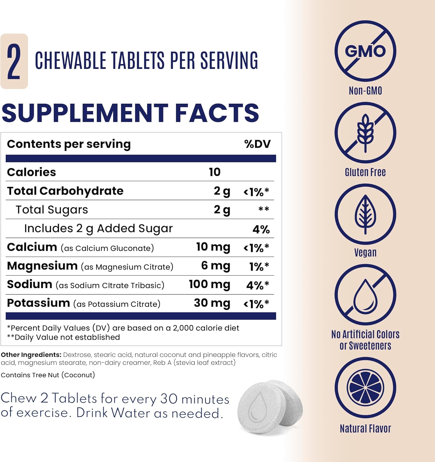 SaltStick Electrolyte FastChews - 60 Coconut Pineapple Chewable Electrolytes - Salt Tablets for Running and Hydration, Electrolyte Chews - 60 Count