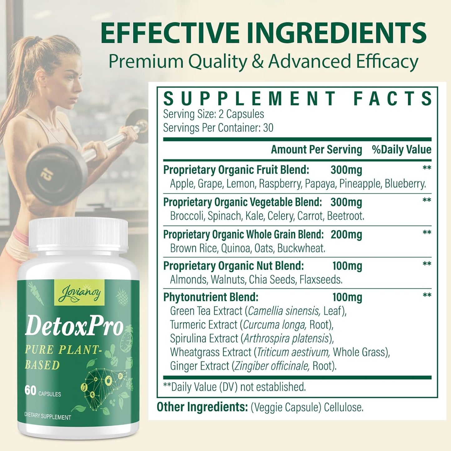 1000 MG Detox & Cleanse Capsules, 26-in-1 Plant-Based Formula for Detoxification, Detox Supplement for Women & Men, Natural Trace Binder, Liver, Antioxidant & Digestive Function, Vegan, 120 Counts