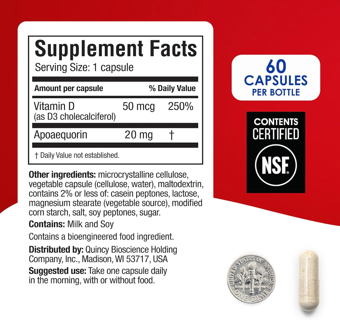 Prevagen Extra Strength - 60 Capsules (2 Month Supply) | Formulated for Your Brain | 20mg of Apoaequorin Plus Vitamin D3 with 7-Day Pill Minder