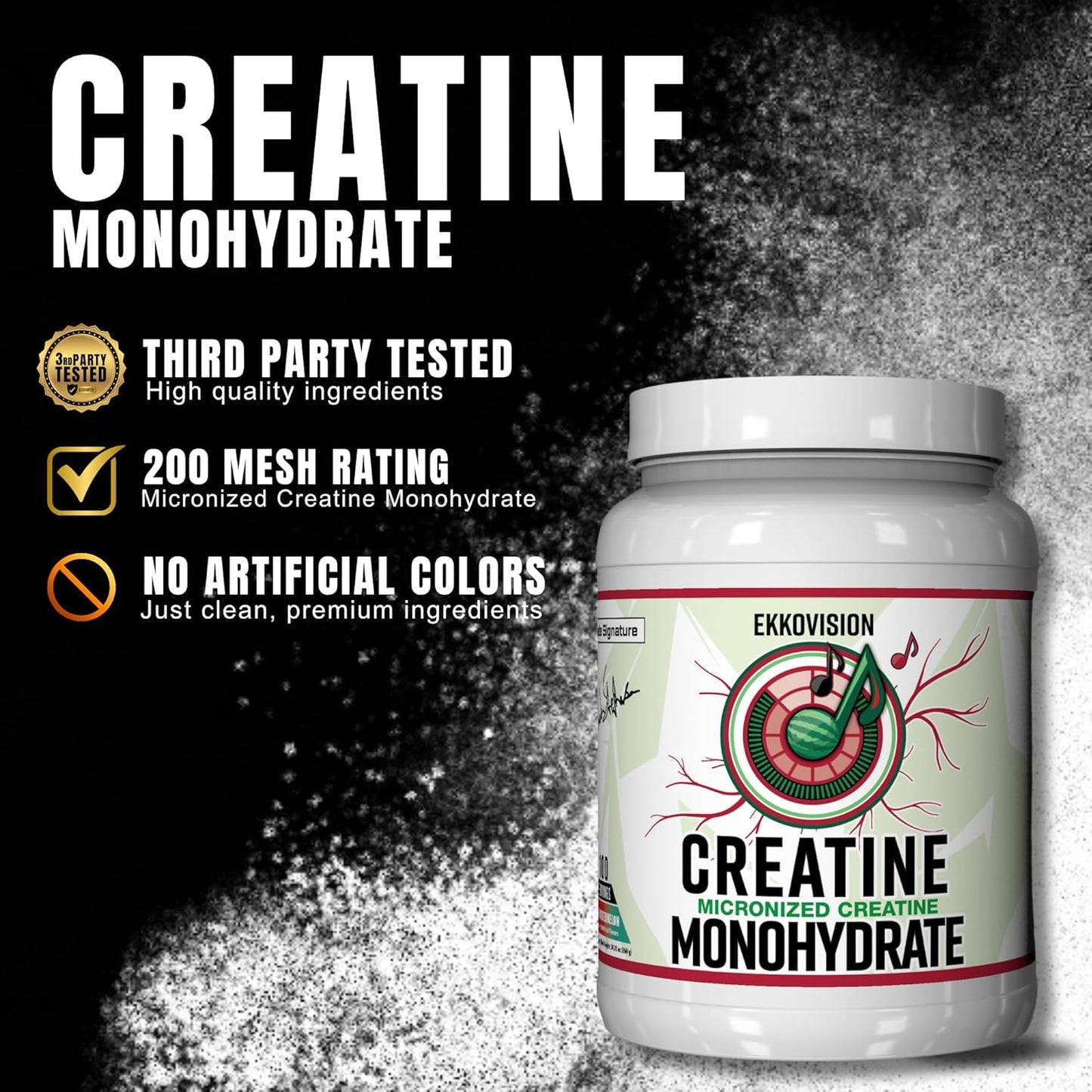 Creatine Monohydrate Powder, Micronized, Sour Watermelon, Pre & Post Workout Supplement for Men and Women, Energy Support, Easy to Mix in Shakes, Smoothies & Beverages, 100 Servings