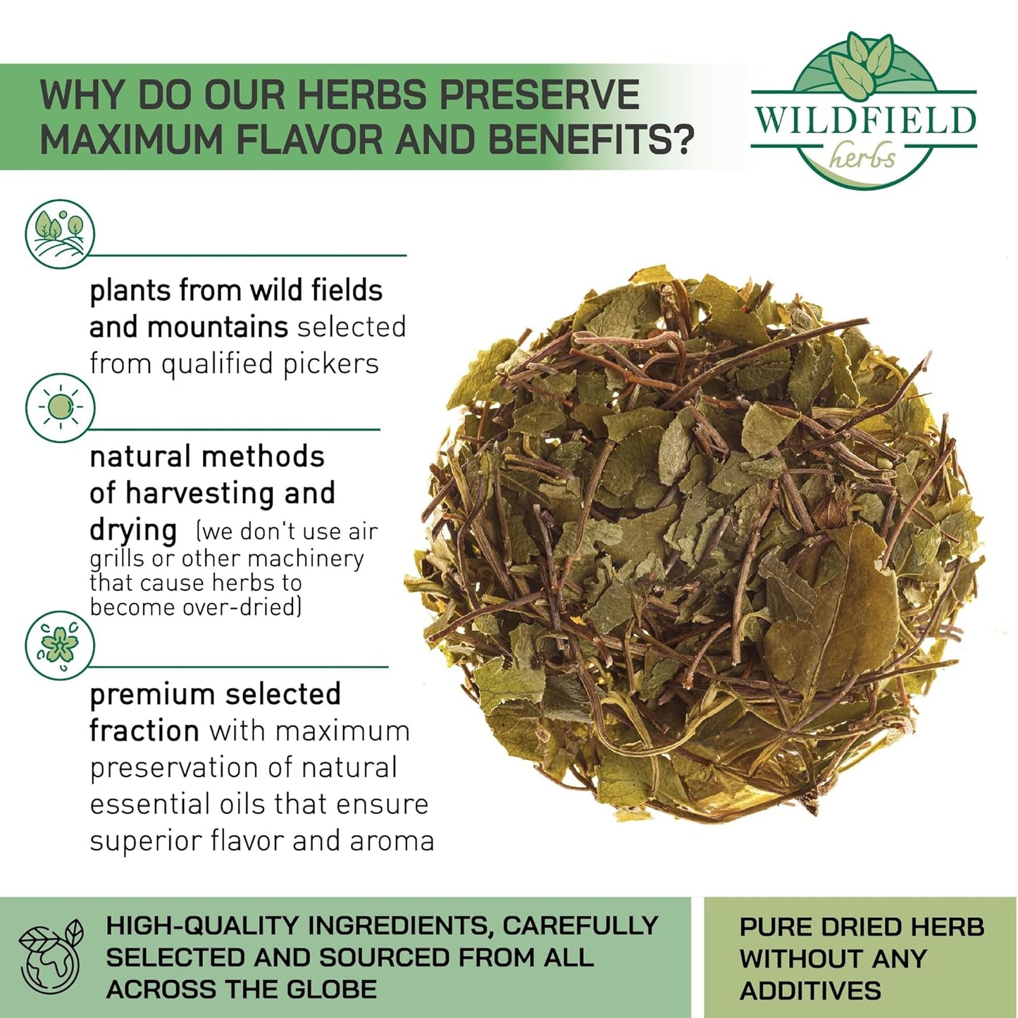 1.8 oz. Dried Cut Sidebells Wintergreen Herb Tea (Orthilia Secunda) - 50 g One-Sided Wintergreen Herbal Tea Orthilia (Peralito)