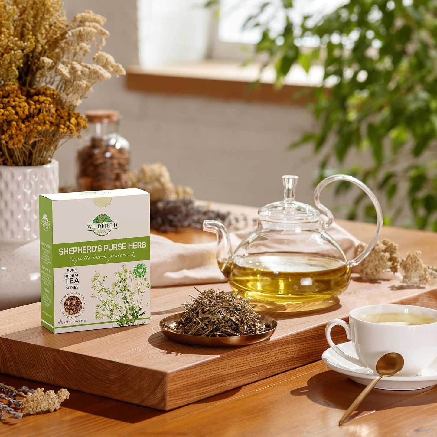 1.8 oz. Shepherds Purse Herb Bulk Herbal Tea Shepard Purse Herb (Capsella Bursa-Pastoris) - 50g Tea Bolsa De Pastor