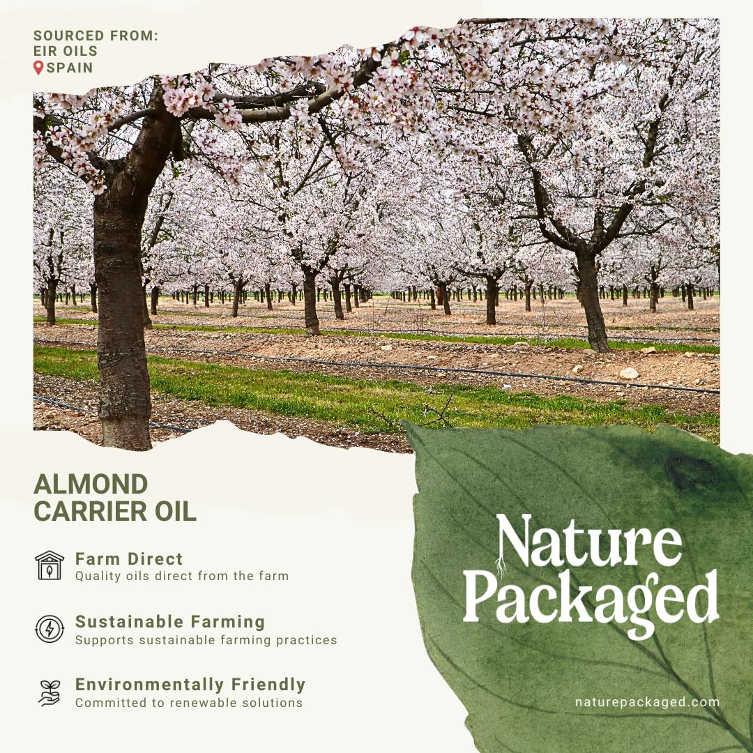 Sweet Almond Oil (16 oz) - for Skin and Hair - Carrier Oil for Essential Oils Mixing - From EIR Oils' Farm in Mallorca, Spain - 1 Pack