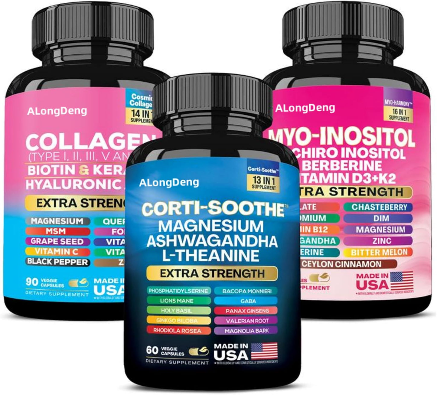 She Shines Set - Ultimate Women's All-in-One Supplement with Corti-Soothe, Myo-Inositol, Collagen & Extra Strength Ingredients
