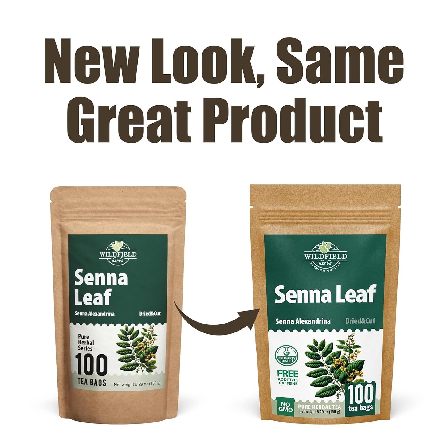 100 Bags Senna Leaf Senna Leaves Tea Herbal Tea (Senna Alexandrina) - 100 Count 1.5g Bags Hoja De Sen Hojas De Sen Para Te