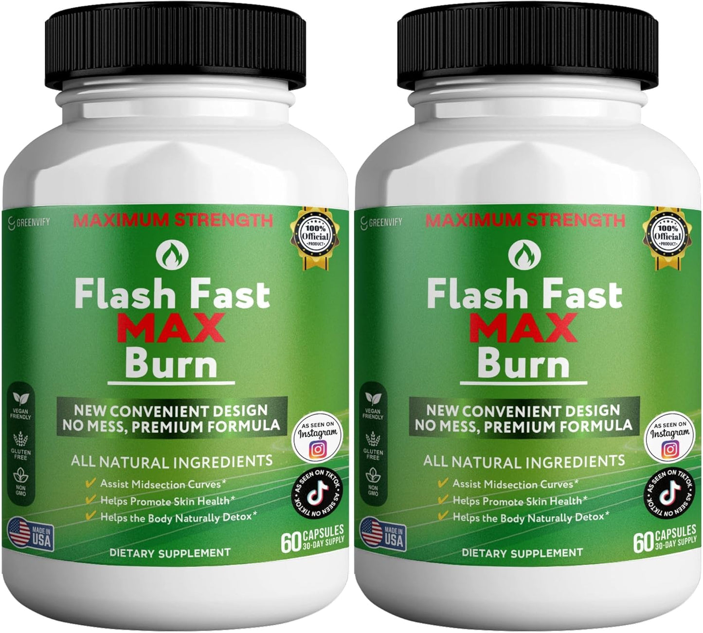 Flash Fast Max Supplement, 60 Capsules, All Natural Ingredients, Gluten Free, Non-GMO (2)
