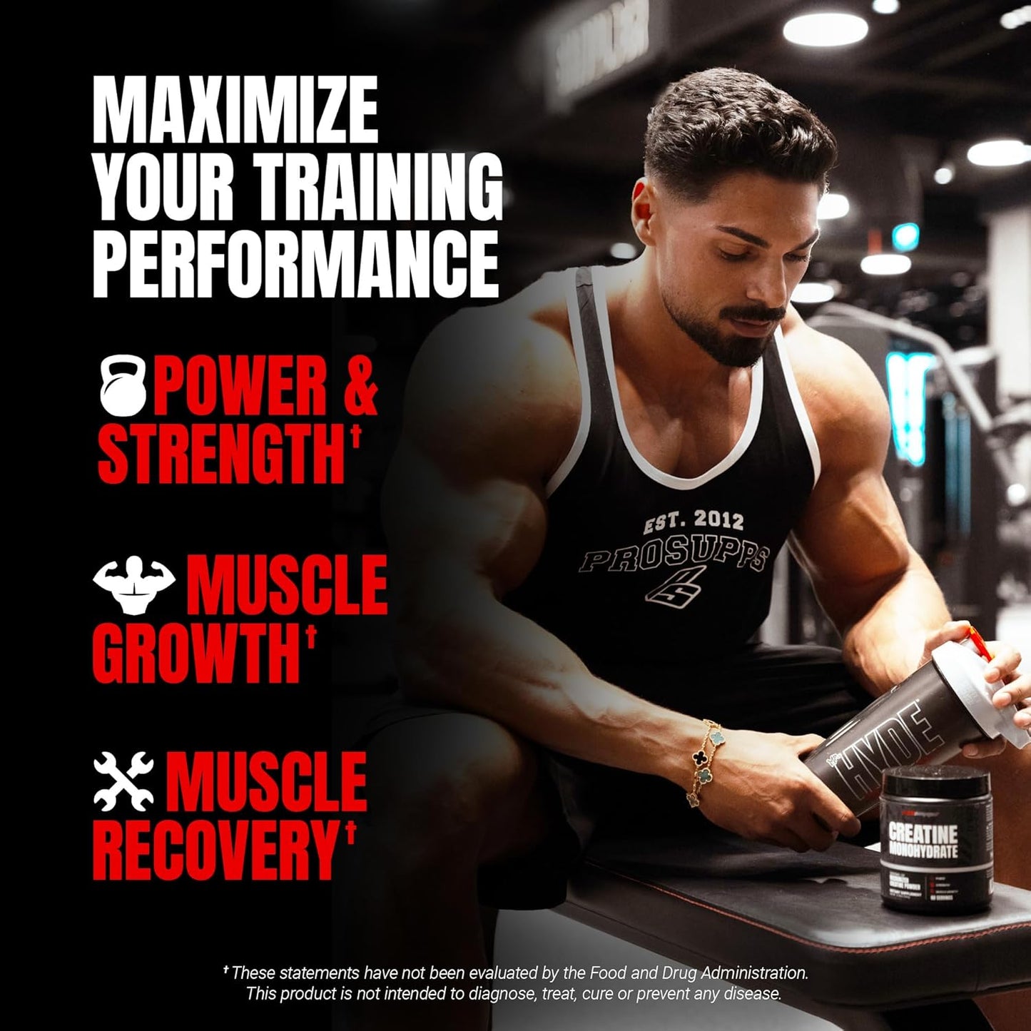 PROSUPPS Creatine Monohydrate Powder for Men & Women, Unflavored - 5000,mg of Micronized Creatine - Gym Workout Supplement for Muscle Gain & Recovery - Sugar-Free, Soy & Gluten-Free - 200 Servings