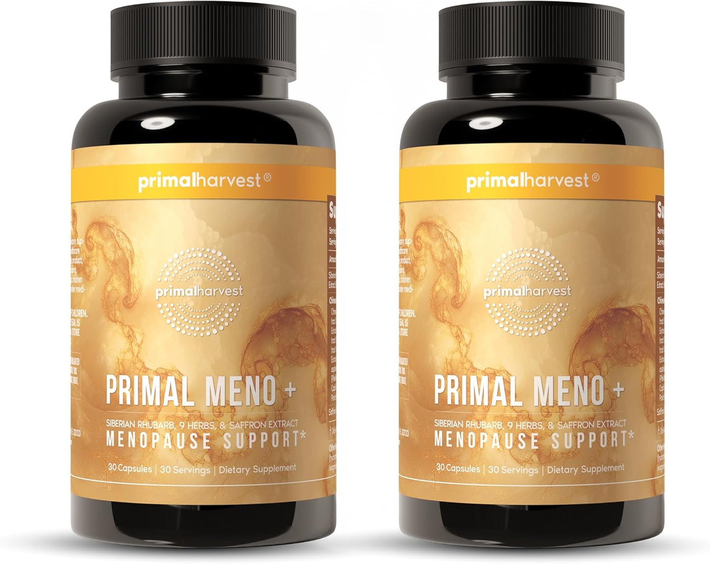 Primal Harvest Meno+ Menopause Support with Saffron & Chinese Herbs Support Mood, Menopausal Symptom Relief, & General Well-Being (2 Pack)