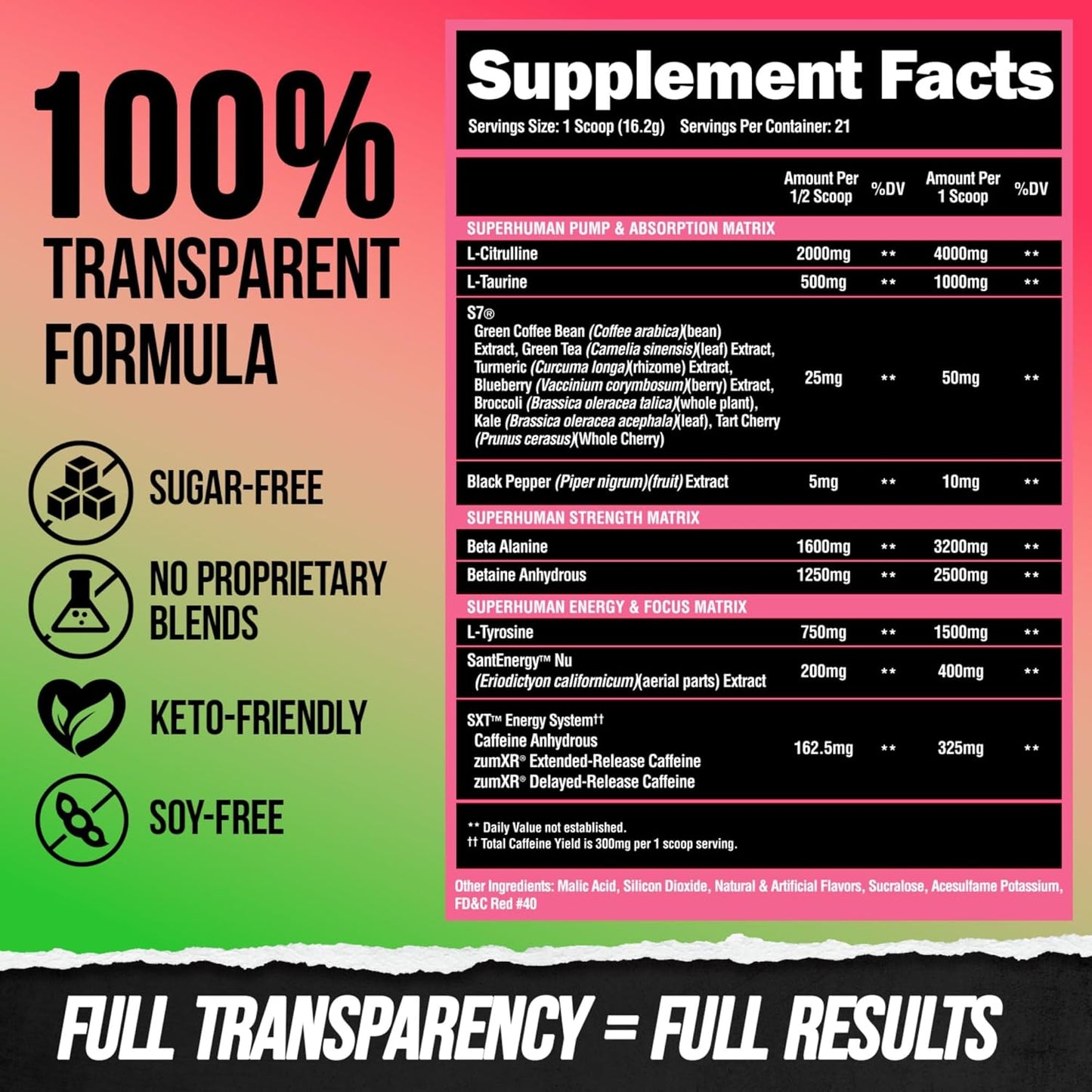 ALPHA LION Superhuman Pre Workout Powder, Beta Alanine, L-Taurine & Tri-Source Caffeine for Sustained Energy & Focus, Nitric Oxide & Citrulline for Pump (21 Servings, Muscle Melon)