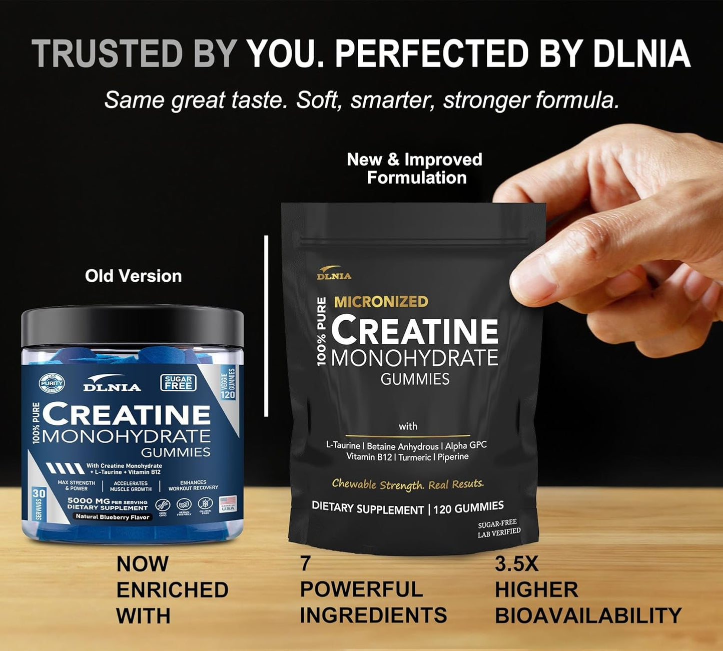 Creatine Monohydrate Gummies for Men & Women - Sugar Free & Vegan Advanced Formula W/L-Taurine + Vitamin B12 - for Muscle Strength, Muscles Builder, Recovery, Energy Boost, Pre-Workout Supplement