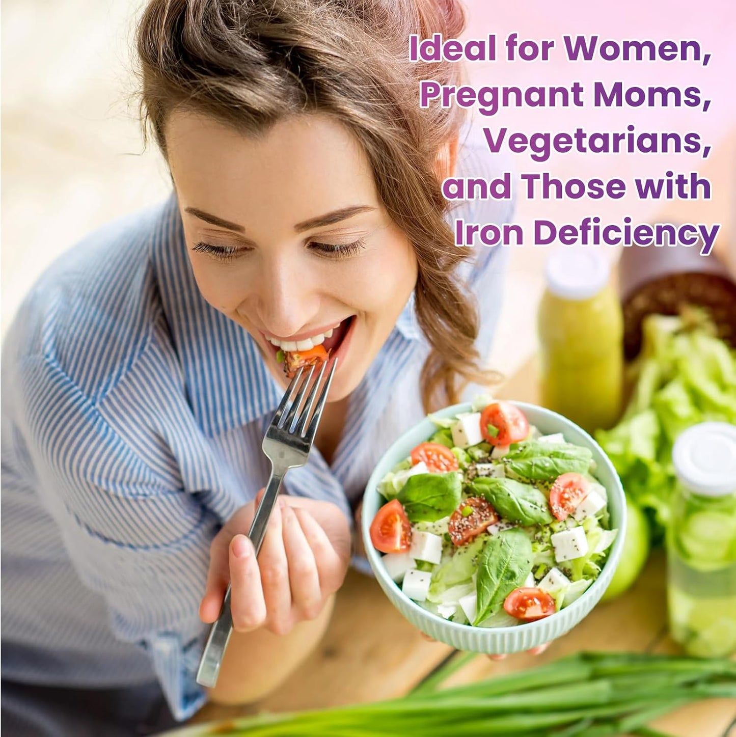 2 Pack Liquid Iron Supplement for Women, Men & Kids - Liquid Iron Drops with Folate, Vitamin C, B6, B12 for Anemia, Red Blood Cell, Energy Support - Grape Flavor