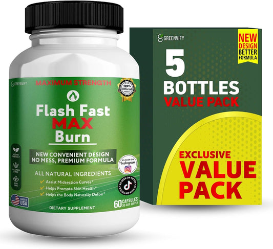 Flash Fast Max Supplement, 60 Capsules, All Natural Ingredients, Gluten Free, Non-GMO (5)