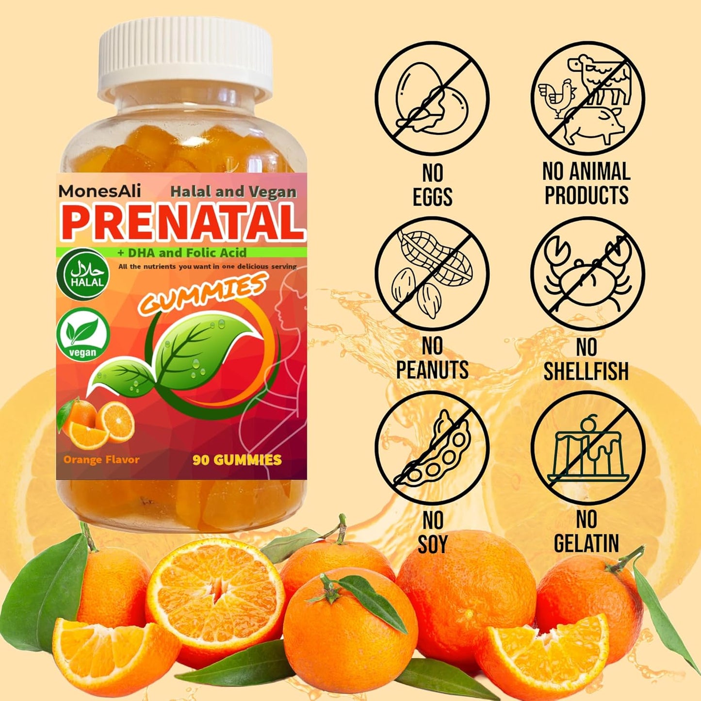 Prenatal Vitamin Gummies for Women | & Postnatal | Vegan, Halal, Gelatin Free | with Folate, Iron & Biotin | Supports Pregnancy, Postpartum Energy & Hair Health