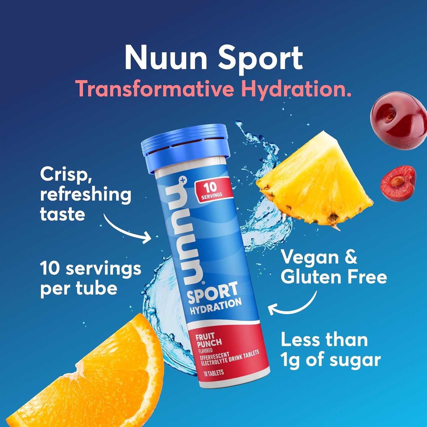 Nuun Sport Electrolyte Tablets with Magnesium, Calcium, Potassium, Chloride & Sodium, Gluten Free & Vegan, Mixed Flavors, 4 Pack (40 Servings Total)