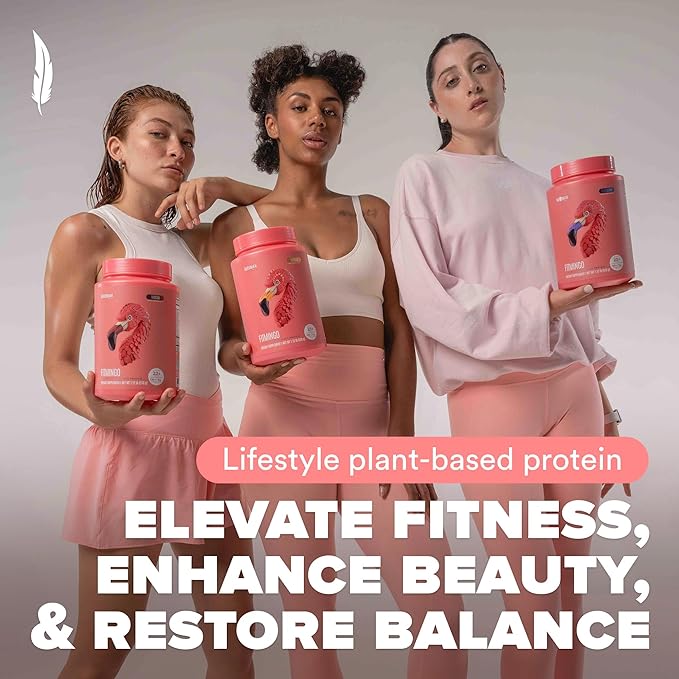 BIRDMAN Fitmingo Vegan Protein Powder with Inositol, Collagen Boosters, Hyaluronic Acid and Vitamins | Low Carb, Dairy Free, Lactose Free, Low Calorie | 23g Plant Based Vanilla Protein Powder