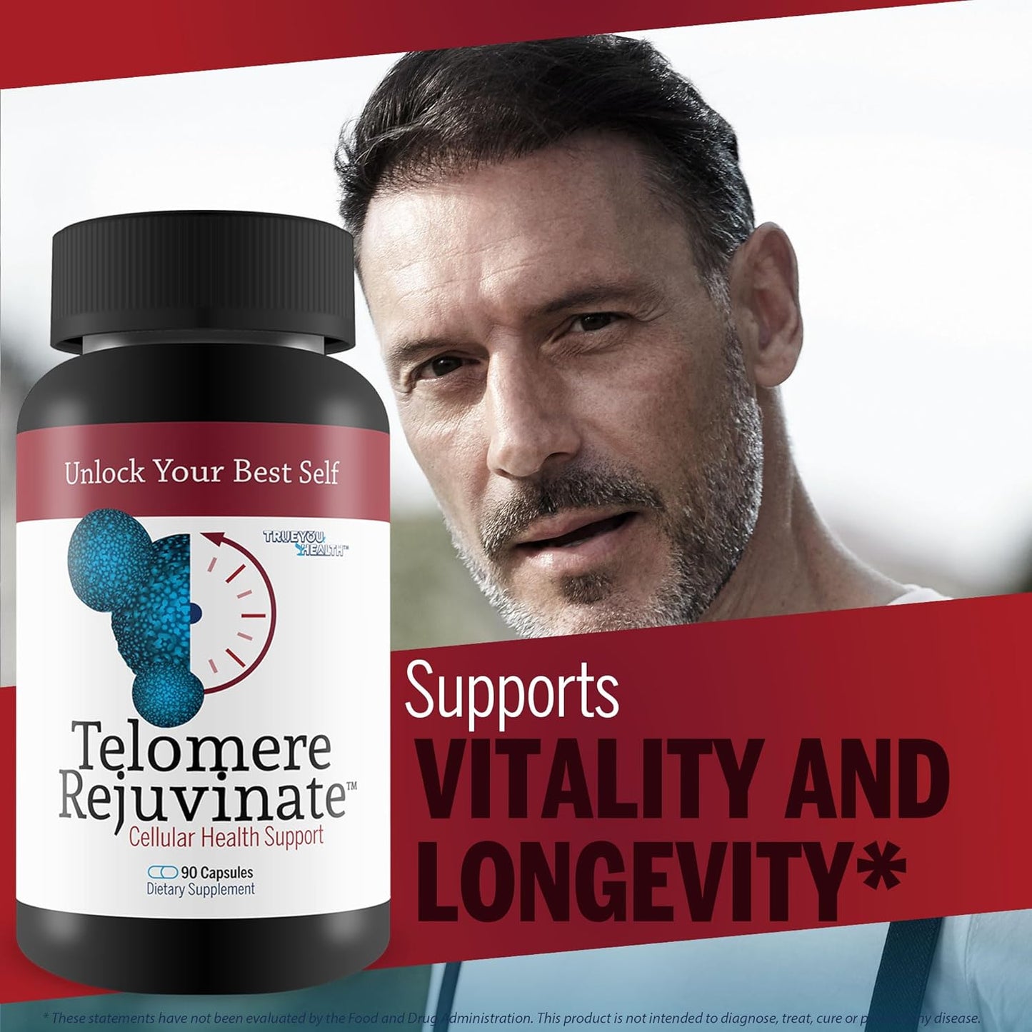 Telomere Rejuvinate - Our Best Telomere Support Supplement for Telomere Length - Telomere Supplements for Longer Telomeres Anti Aging - The Telomere Lengthening Supplements - Nad Supplement Powder Cap