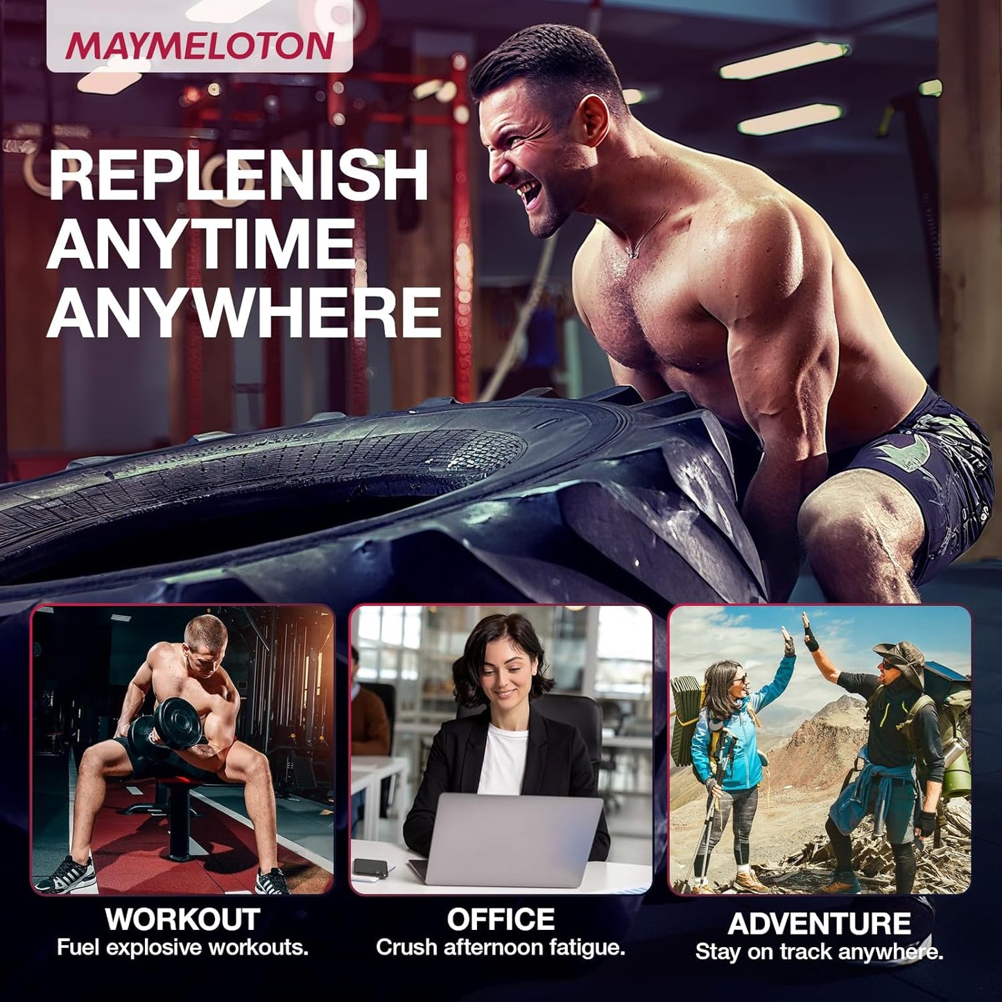 Creatine Monohydrate Gummies for Men & Women, Raspberry Flavor Creatine Gummies