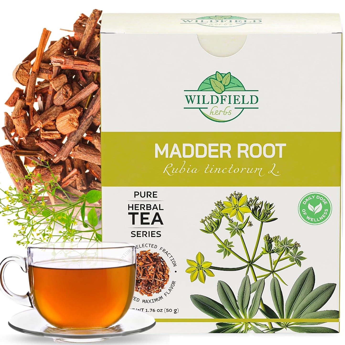 1.8 oz. Madder Root Herb Tea (Rubia Tinctorum) - 50g Dried Cut Madder Roots Herbal Tea Raíz Rubia Más Loca