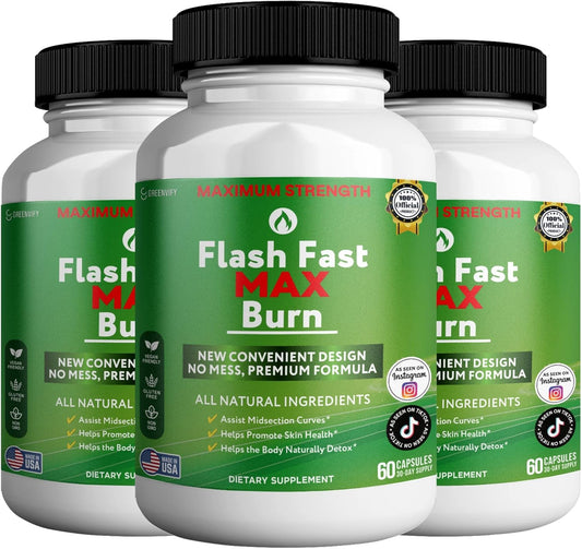 Flash Fast Max Supplement, 60 Capsules, All Natural Ingredients, Gluten Free, Non-GMO (3)